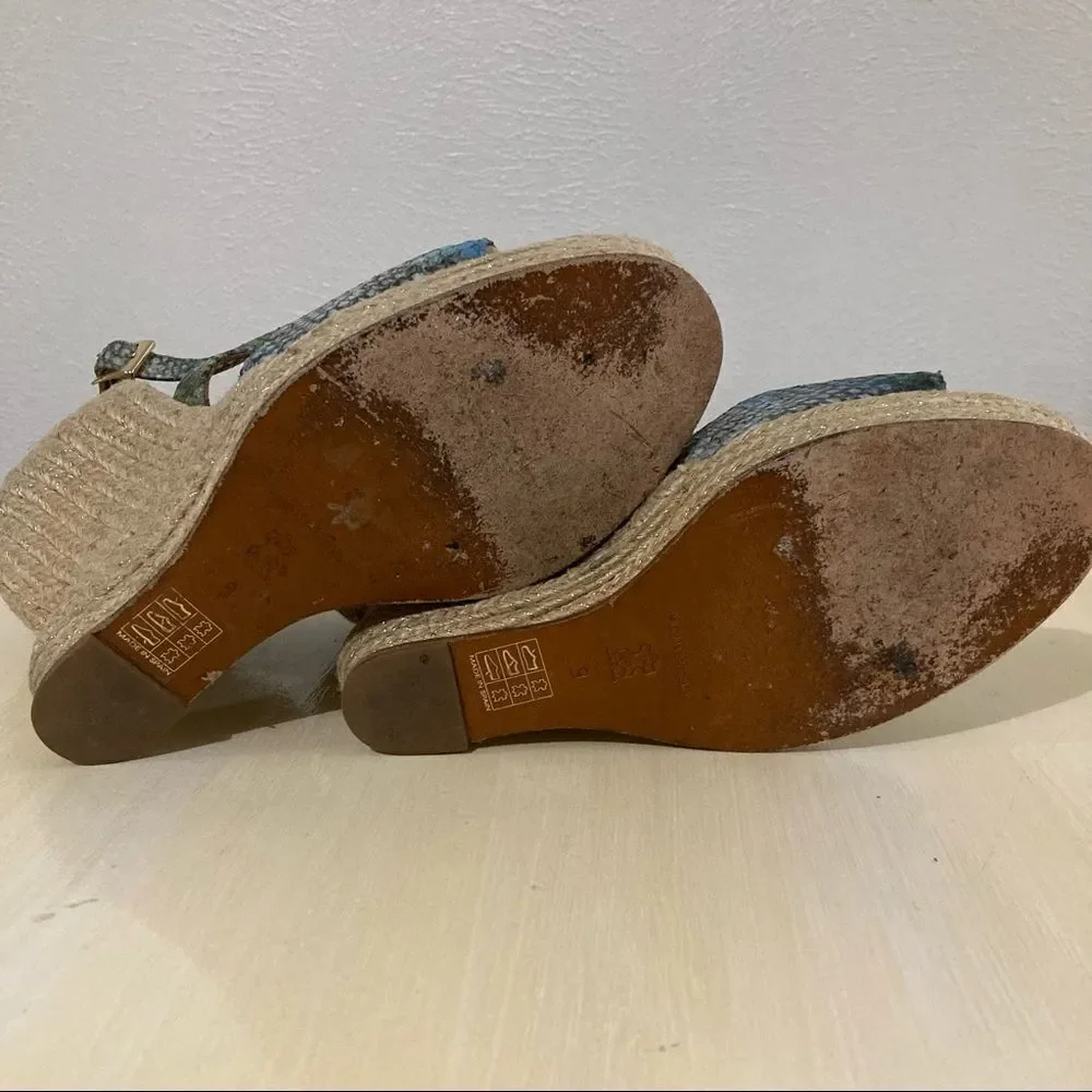 Paloma Barcelo Multicolor Snake Print Espadrille Wedges